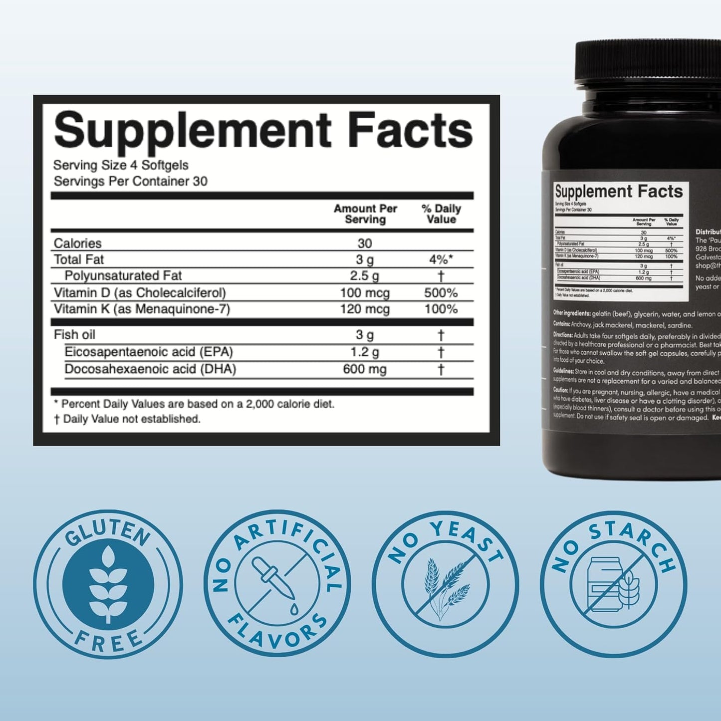 The 'Pause Life Omega 3, vitamina D y K2, suplemento sin gluten...