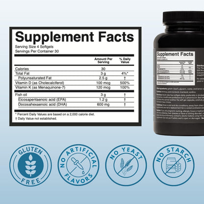The 'Pause Life Omega 3, vitamina D y K2, suplemento sin gluten...