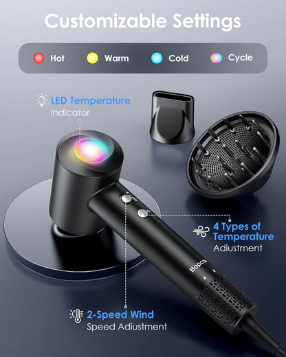 Ionic - Secador de pelo con difusor - Secador de pelo de alta veloc...