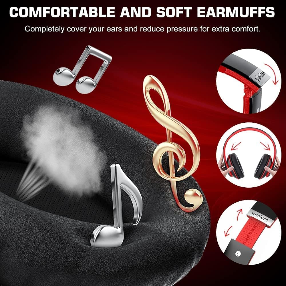 Prtukyt Auriculares Bluetooth 6S sobre la oreja, estéreo de alta fi...