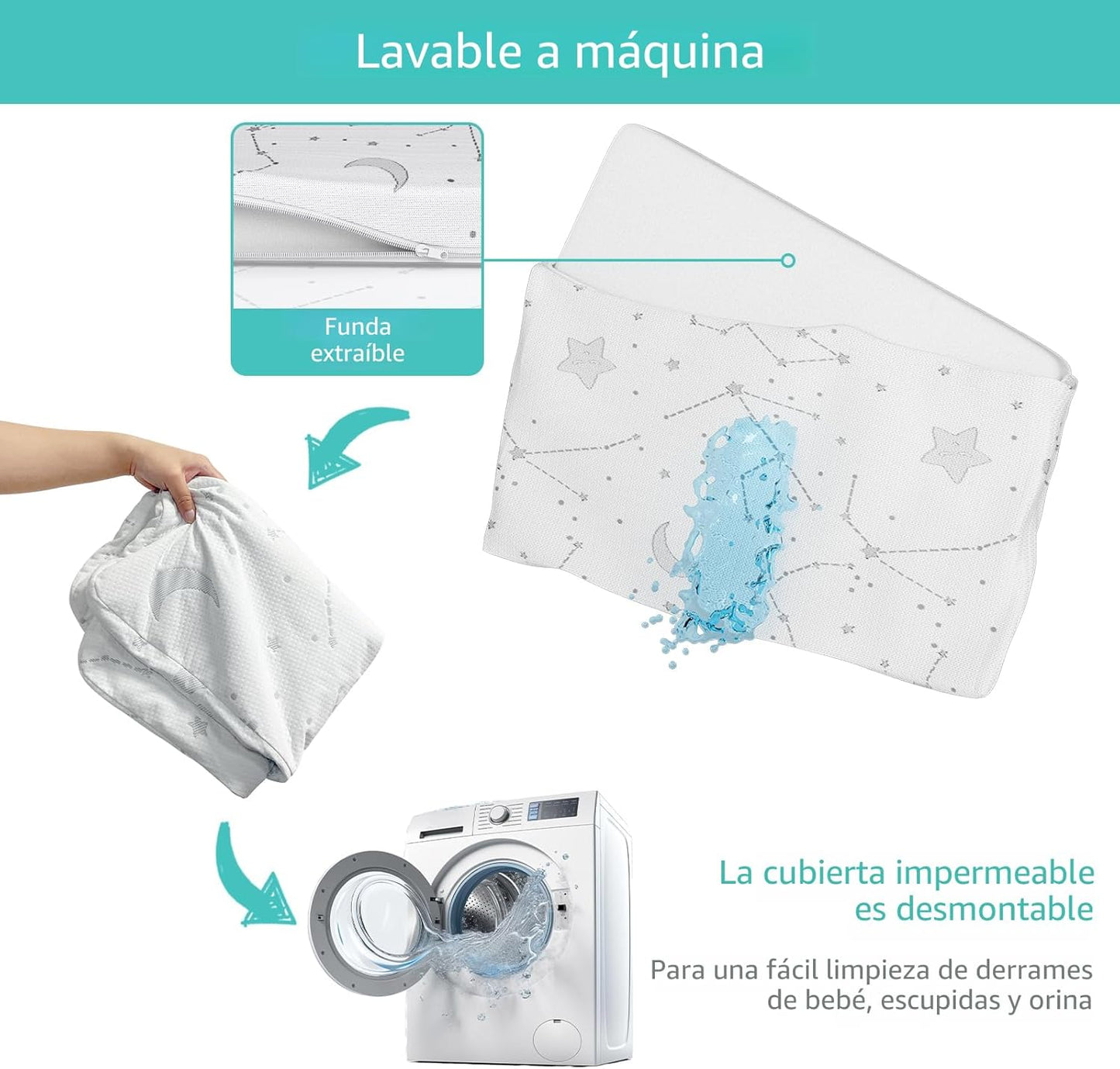 YENING Pack and Play - Cubrecolchón Baby Pack N Play Colchones para...