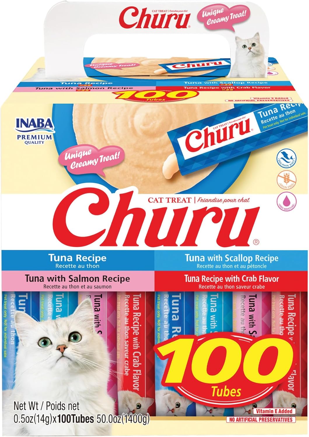 INABA Churu - Golosinas para gatos, puré cremoso para lamer y expri...