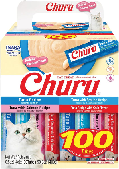 INABA Churu - Golosinas para gatos, puré cremoso para lamer y expri...