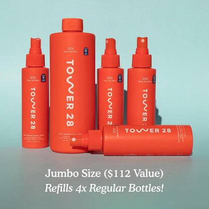 Tower 28 Beauty SOS Daily Rescue Facial Spray Jumbo Refill 16 oz \/...