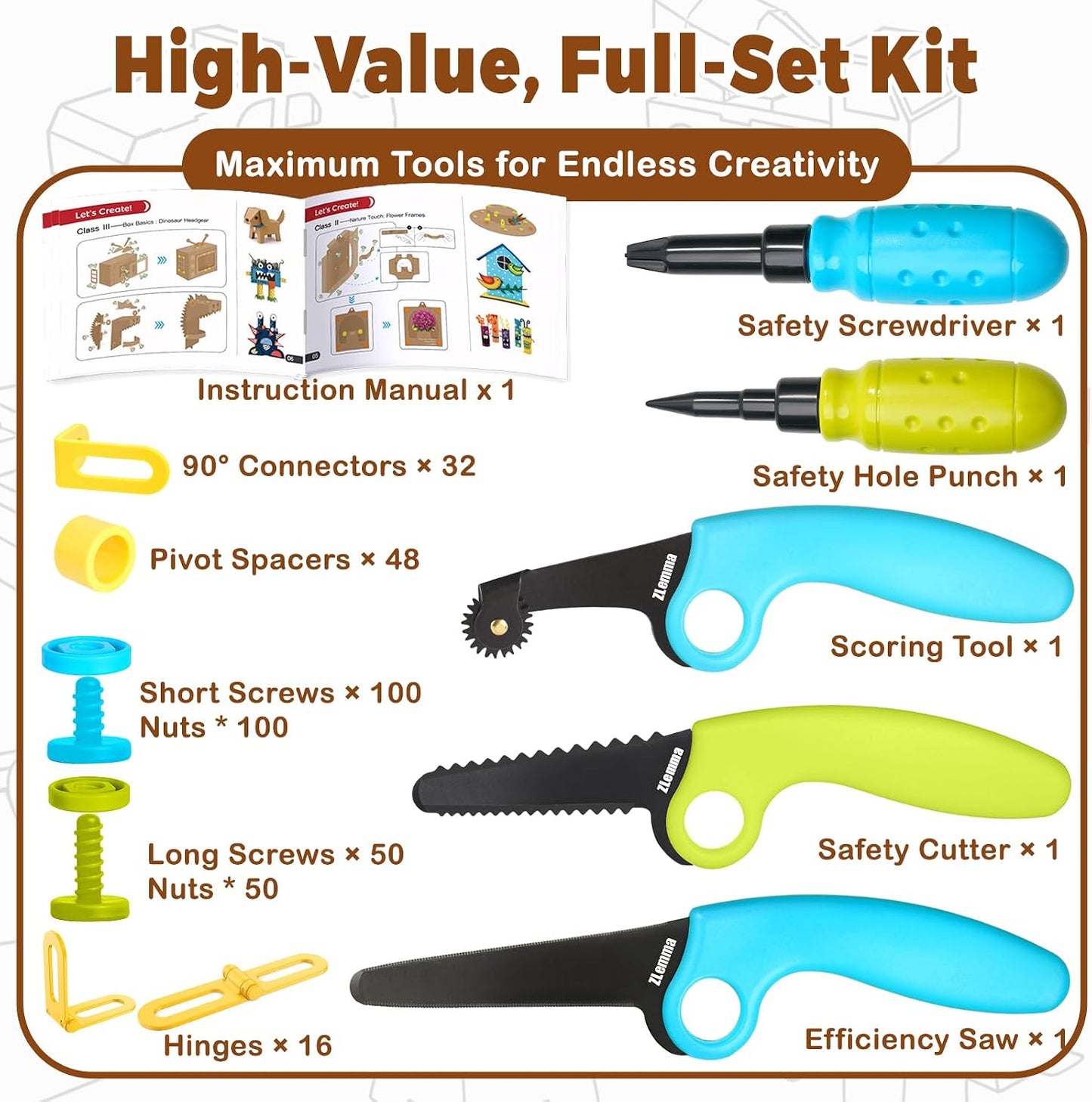 ZLemma Kit de construcción de cartón, juego de construcción para ni...