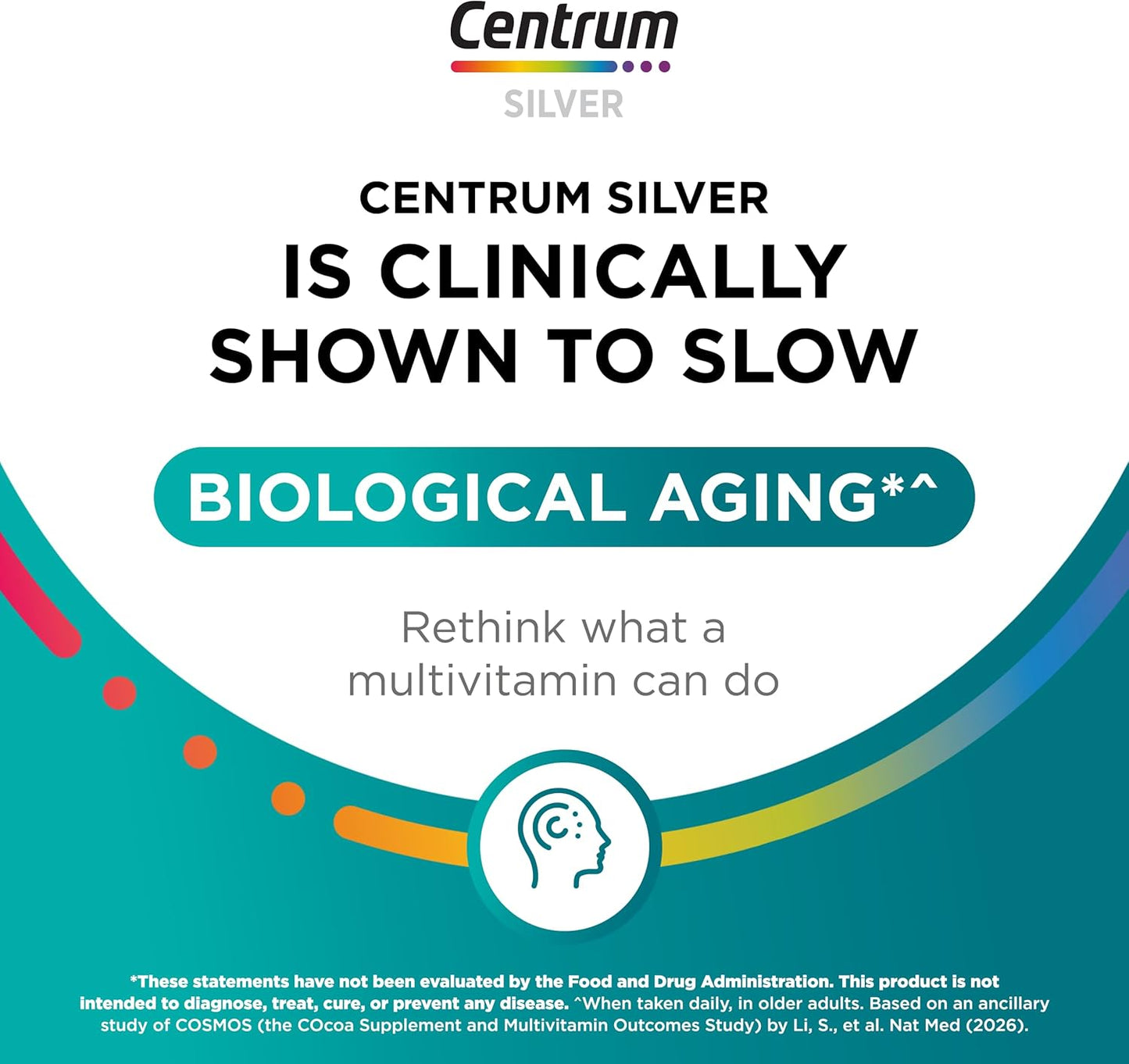 Centrum Silver Men's 50+ Multivitamínico con vitamina D3, vitam...