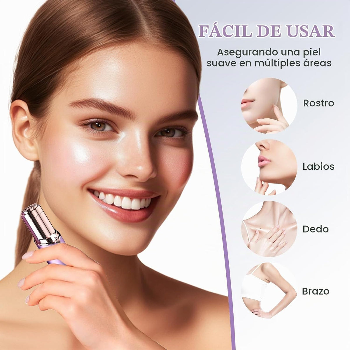 innobeaut Removedor de vello sin dolor para mujer, afeitadora facia...