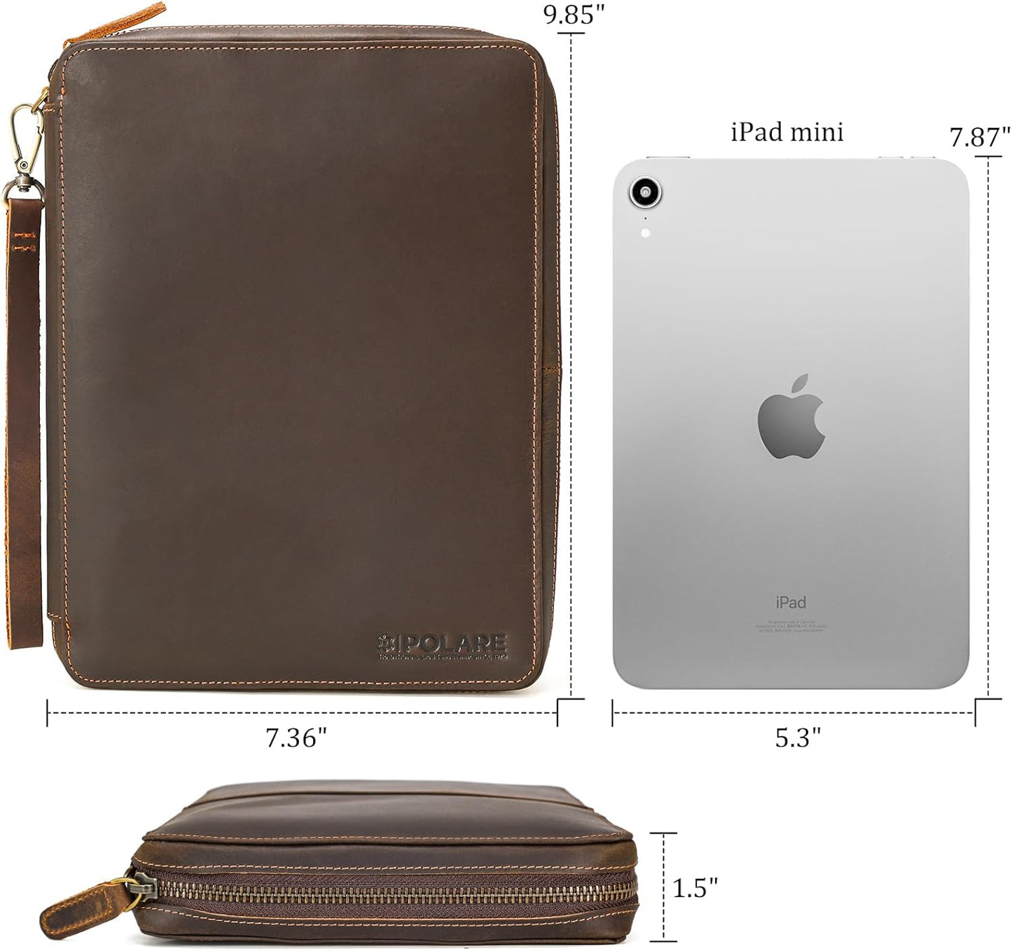 Polare - Organizador de cables de viaje de cuero de grano completo,...