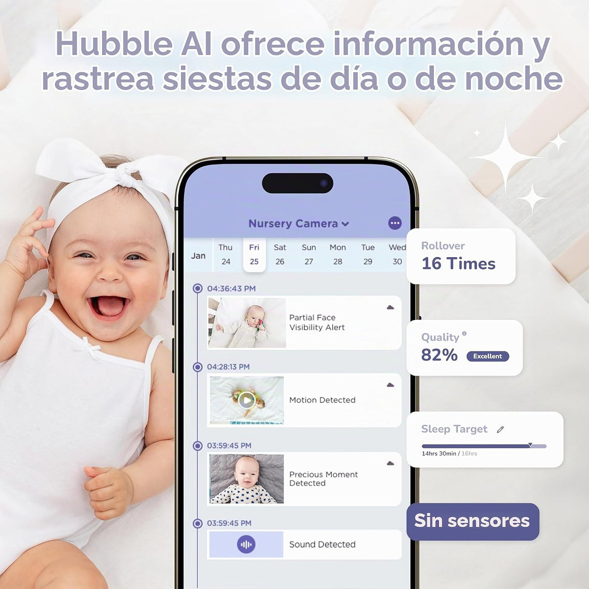 HUBBLE CONNECTED GoBaby Twin - 2 cámaras de monitor para bebé con c...