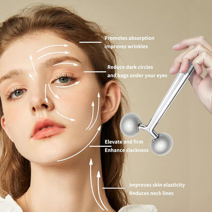 LeMeeOly 2 piezas de herramientas faciales Gua Sha de acero inoxida...