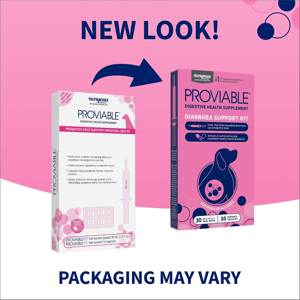 Nutramax Proviable Probióticos para Perros, Kit de Apoyo para la Di...
