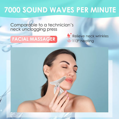 Masajeador facial con luz roja-terapia para cara y cuello, varita d...