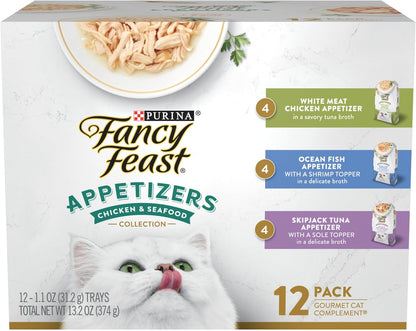Fancy Feast Lickable Appetizers - Paquete variado de alimentos húme...