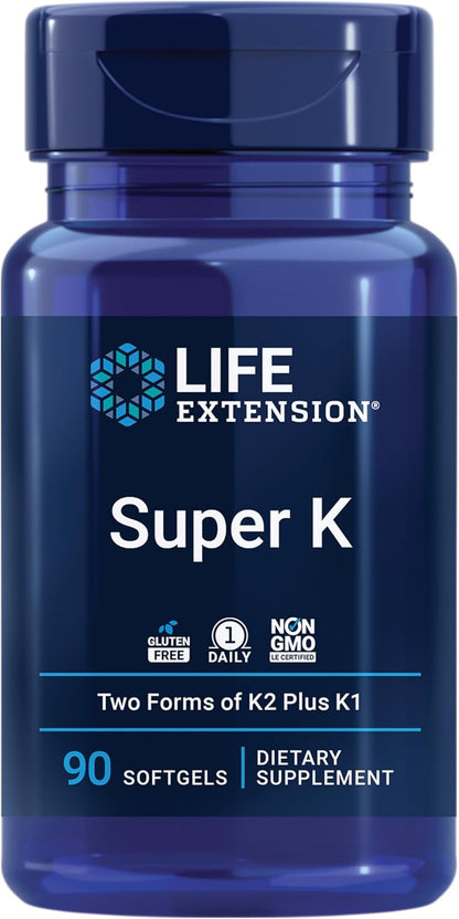 Life Extension Super K, Vitamina K1, Vitamina K2 MK-7, Vitamina K2...