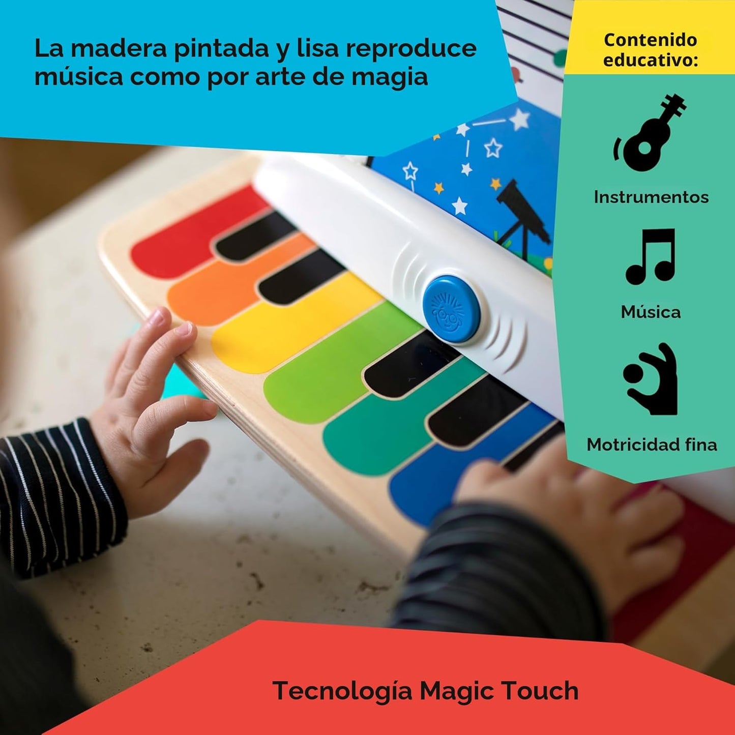 Baby Einstein y Hape Piano Mágico Tactil - Juguete musical de mader...