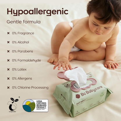 Bc Babycare Cloud Wet Toallitas de viaje para bebé, paquete de 6, t...