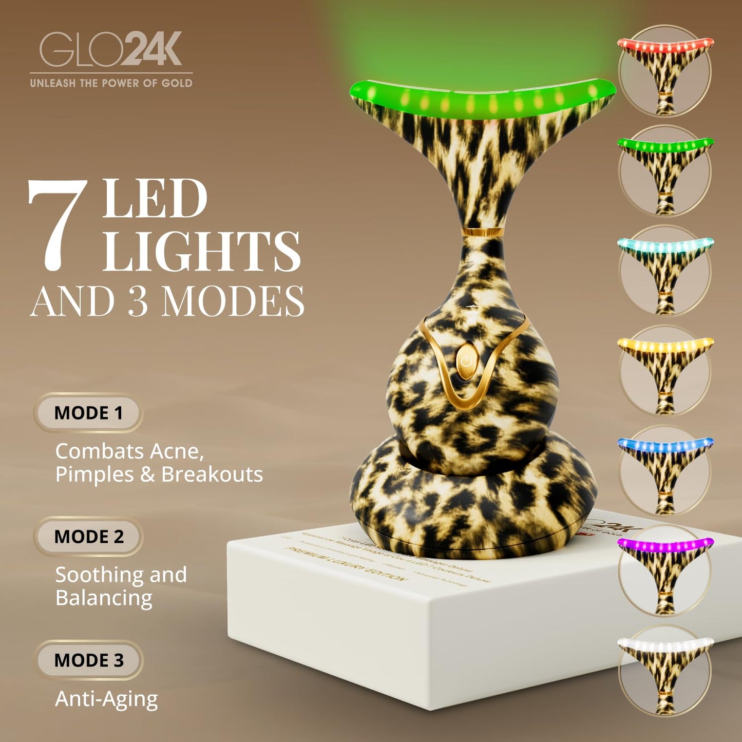GLO24K Luz Roja para Cara y Cuello Dispositivo de Belleza \u2013 Ac...
