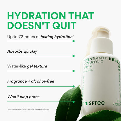 innisfree Green Tea Seed Hydrating Serum with Hyaluronic Acid &amp;...