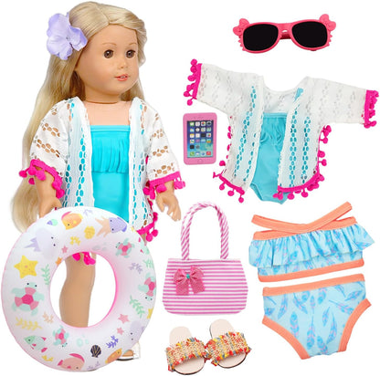 Accesorios de muñeca americana de 18 pulgadas, juegos de natación p...