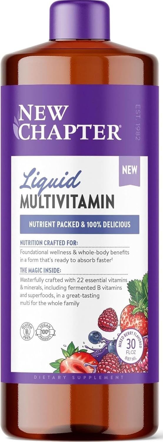 New Chapter Multivitamínico Líquido + Suplemento Mineral para Benef...