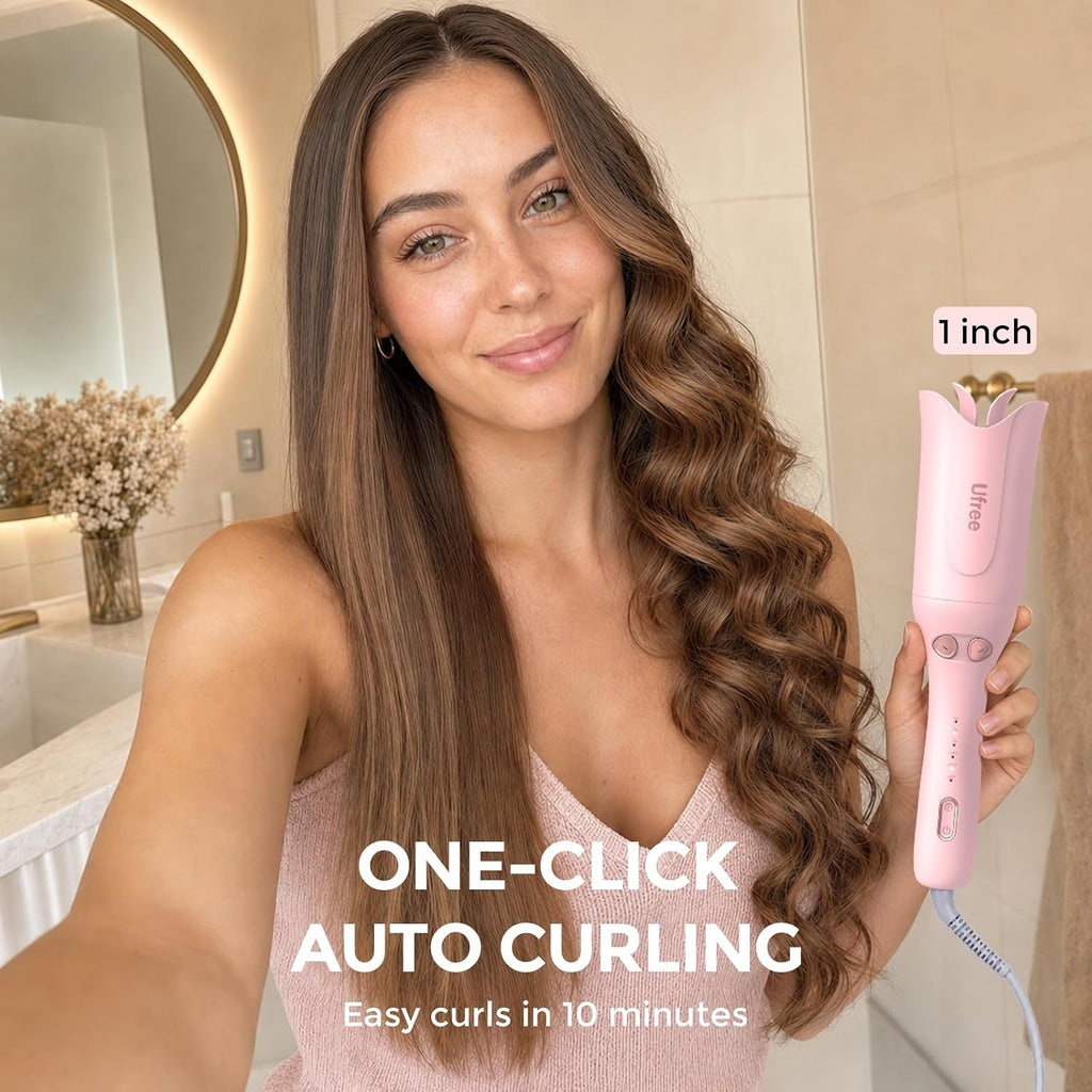 Ufree Rizador giratorio automático, rizador de pelo de 1 pulgada, 3...