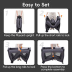 Pamo Babe Pack and Play 4 en 1 - Corral para bebés con moisés y cam...
