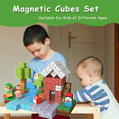 Bloques de construcción magnéticos para niños - 150 piezas cubos ma...