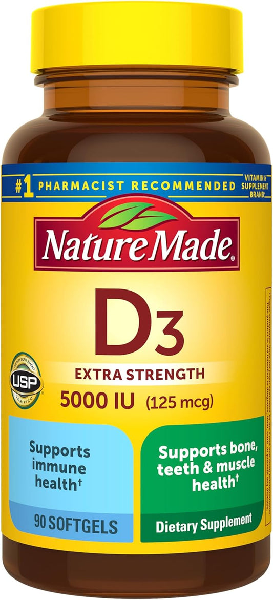 Nature Made Extra Strength Vitamina D3 5000 IU (125 mcg), suplement...