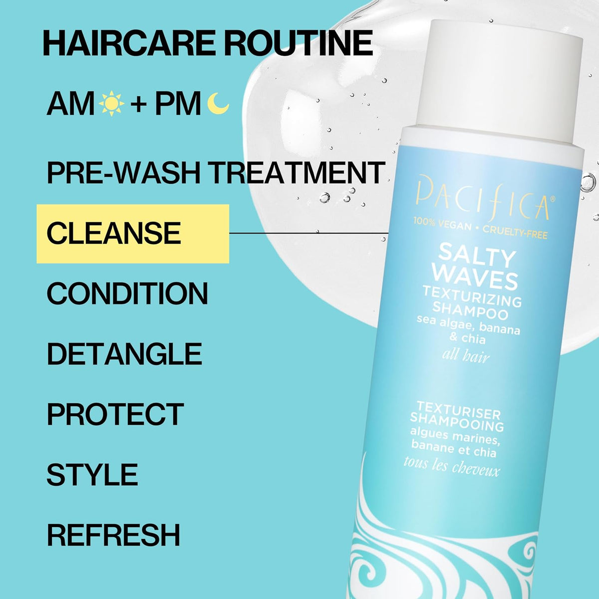 Pacifica Beauty Salty Waves - Champú texturizante + acondicionador...