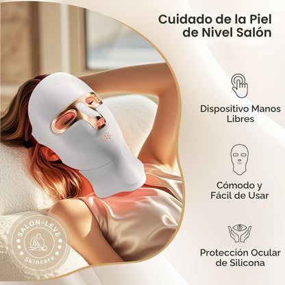tinkoola Máscara de terapia de luz roja para cara y cuello, terapia...