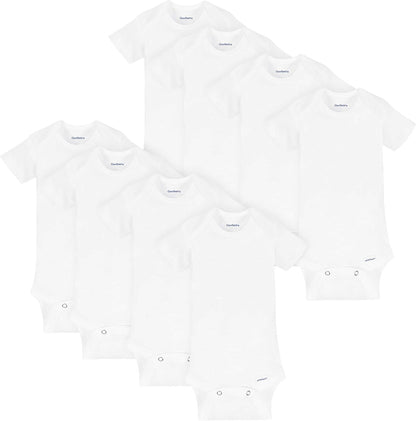 Gerber Mamelucos Bodies unisex de manga corta para bebé, paquete de 8