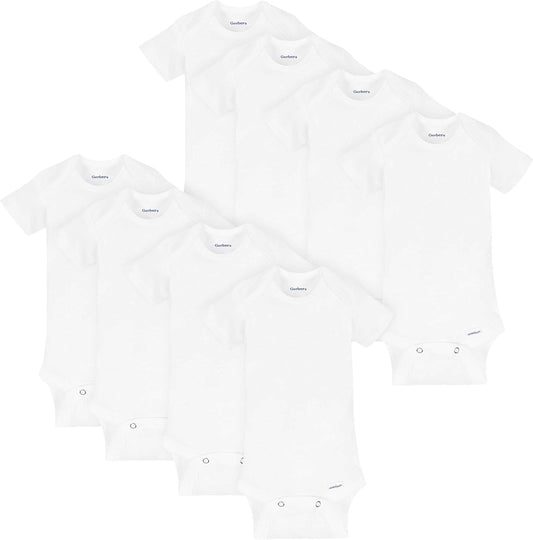 Gerber Mamelucos Bodies unisex de manga corta para bebé, paquete de 8