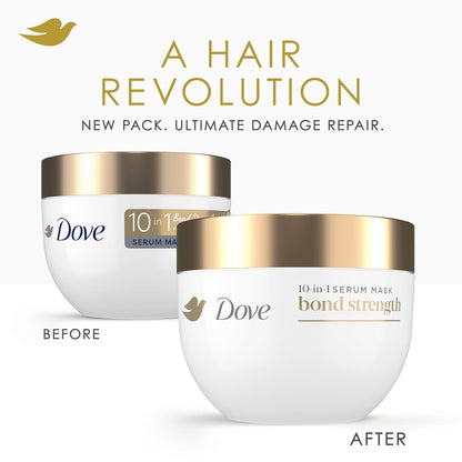 Dove Hair Bond Strength - Máscara de suero 10 en 1 para cabello quí...