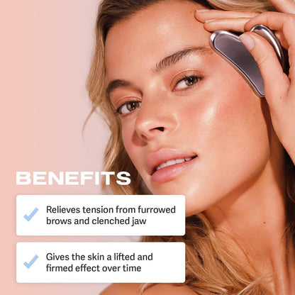Sacheu Gua Sha Facial Tools - Paquete de raspador muscular de acero...