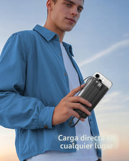 VRURC Cargador portátil con cables integrados, banco de energía del...