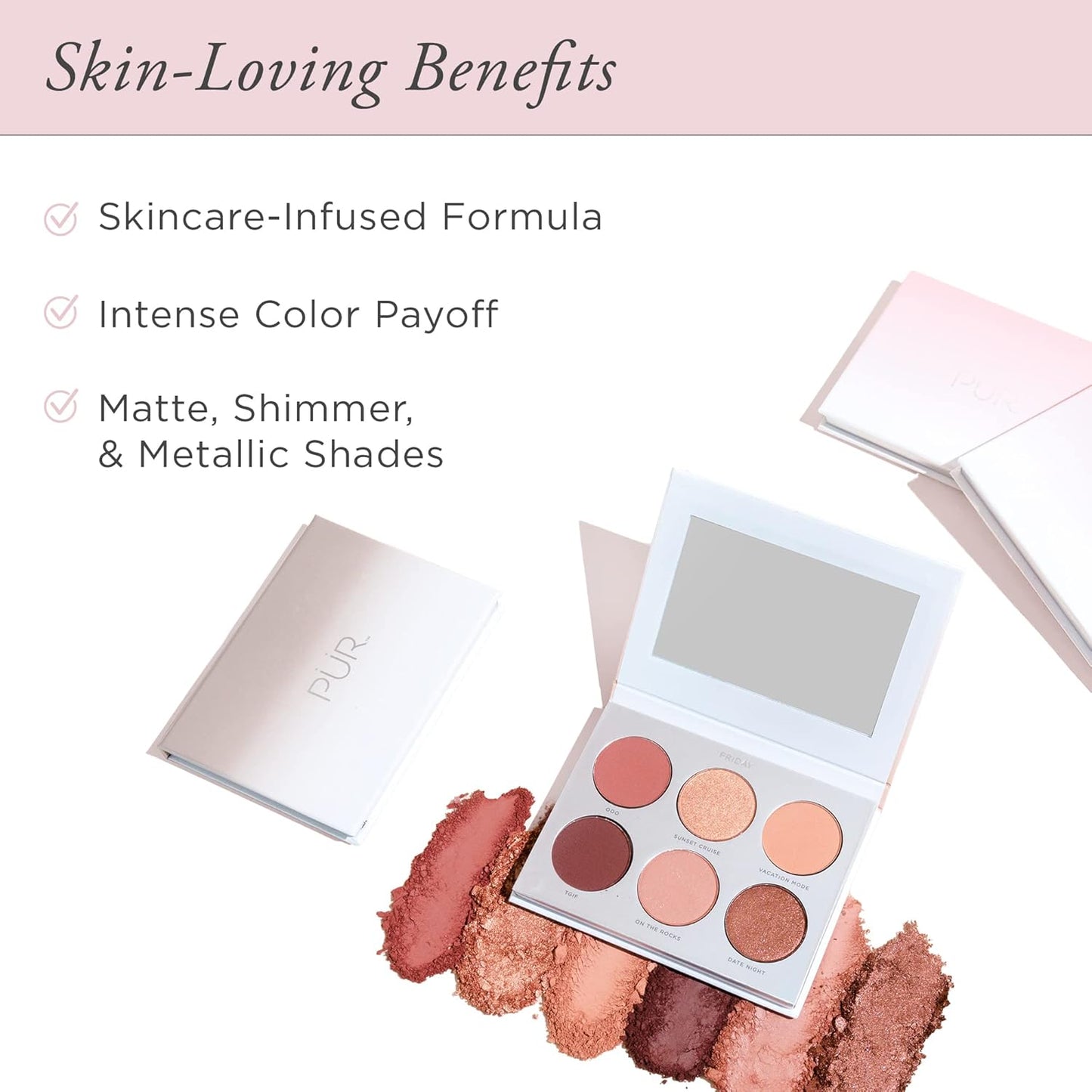 PÜR MINERALS On Point - Paleta de sombras para ojos, tonos mate, br...
