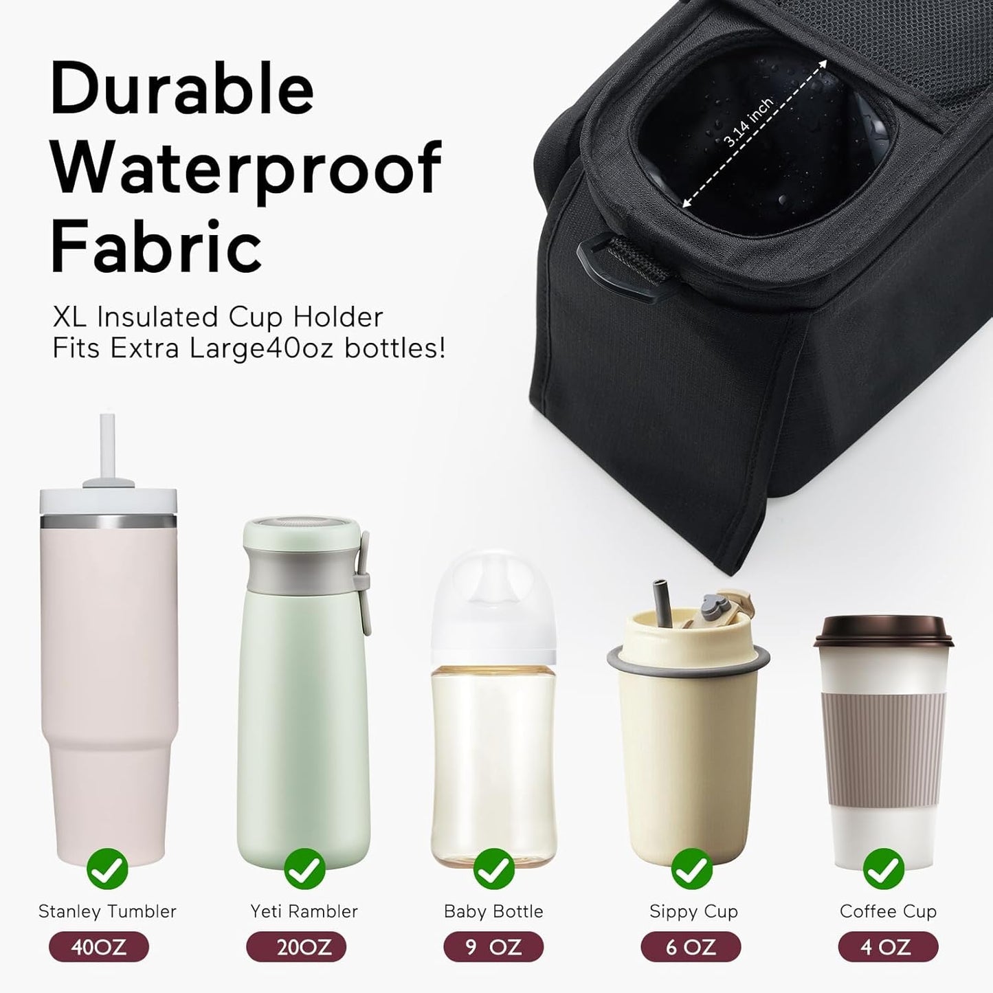 Momcozy - Organizador universal para cochecito con portavasos aisla...