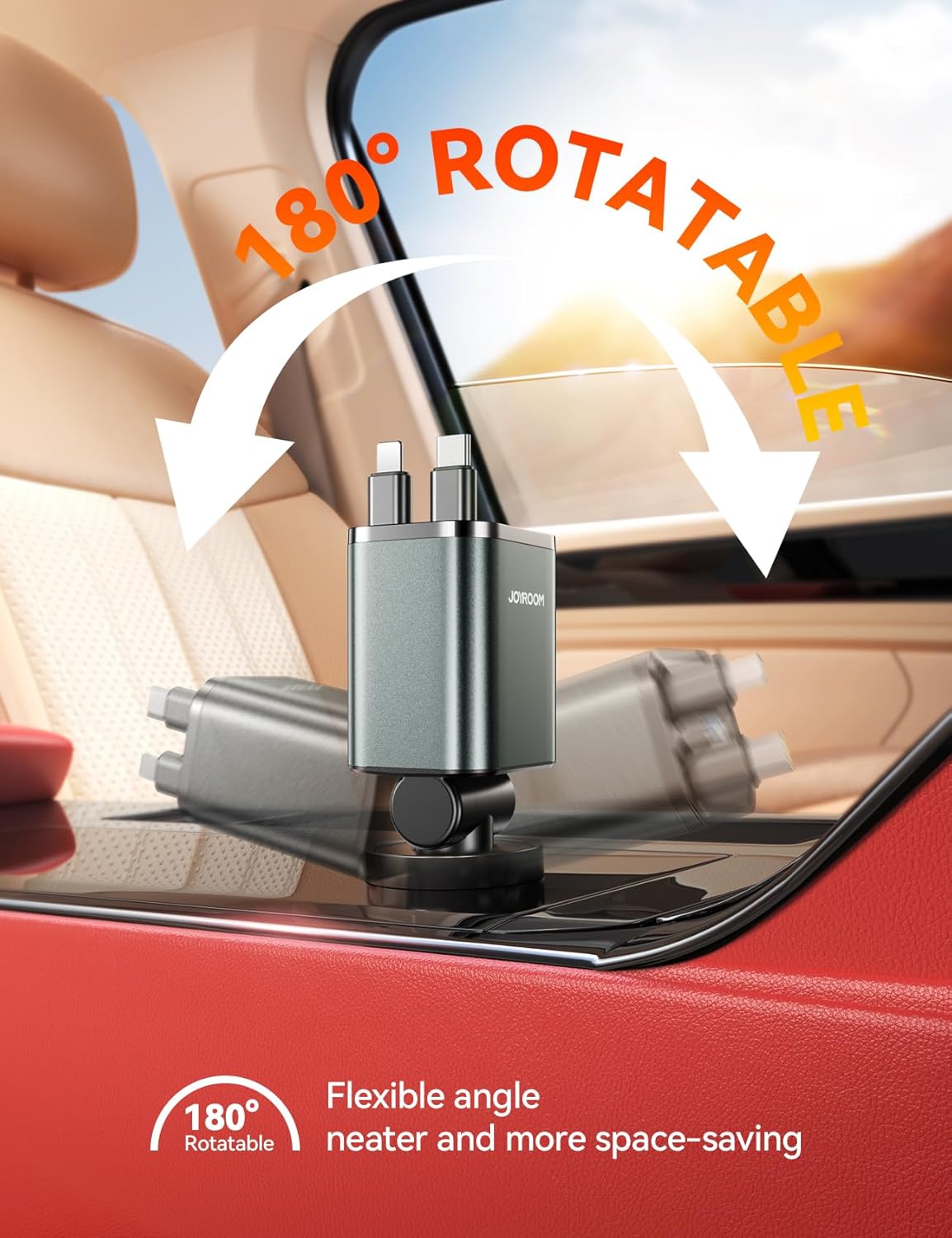 [2026 Ultra-compacto] JOYROOM Cargador retráctil para automóvil de...