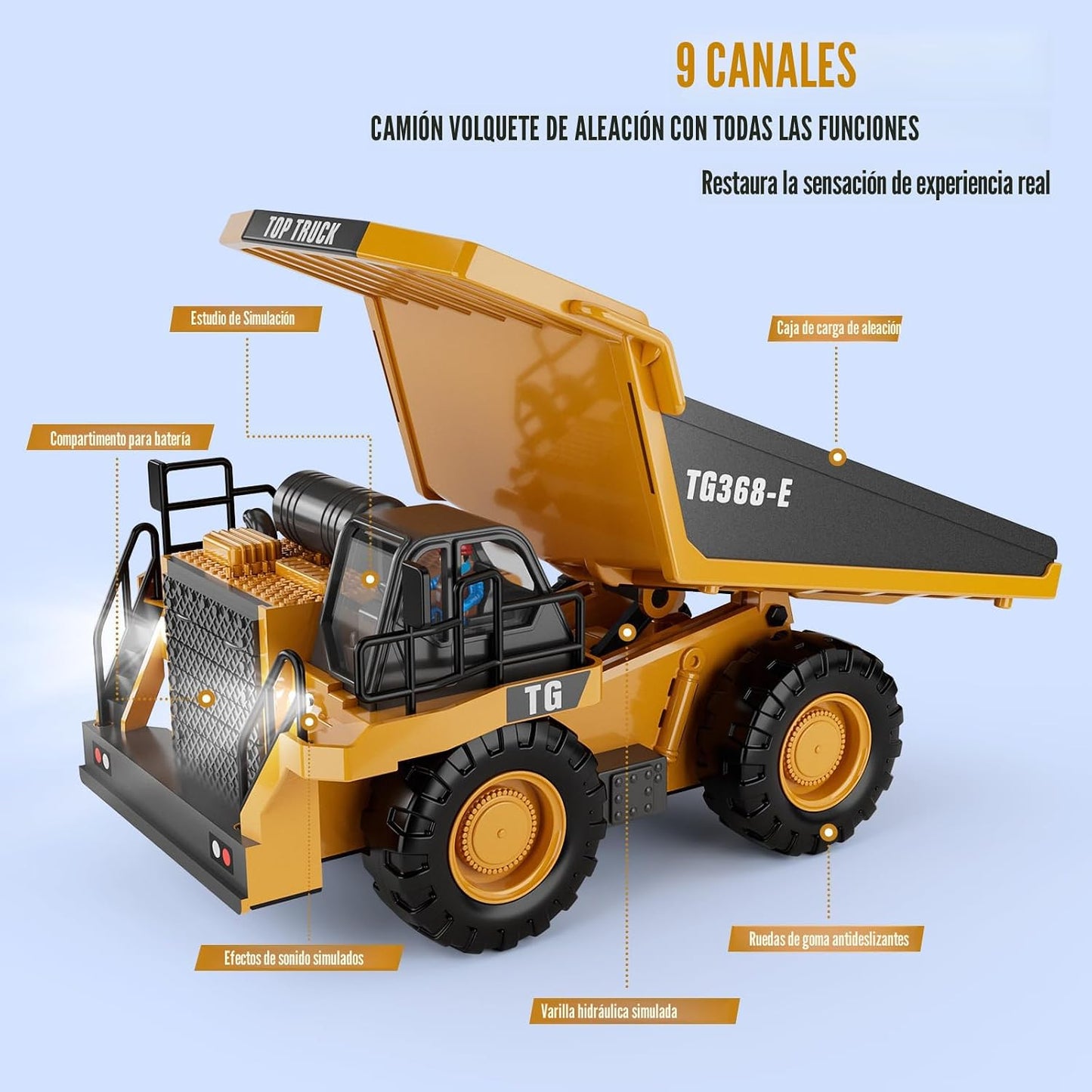 KIDMARKT Camión volquete RC de juguete para niños | Vehículo de con...