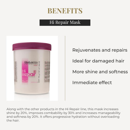 Salerm Máscara Hi Repair con complejo de proteínas de sílice 02, 34...
