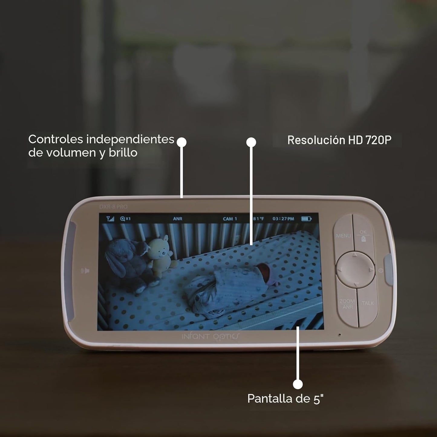 Infant Optics DXR-8 PRO Monitor de Video para Bebé, Resolución HD 7...