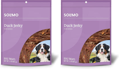 Marca de Amazon - Solimo Golosinas de pato deshidratado para perros...