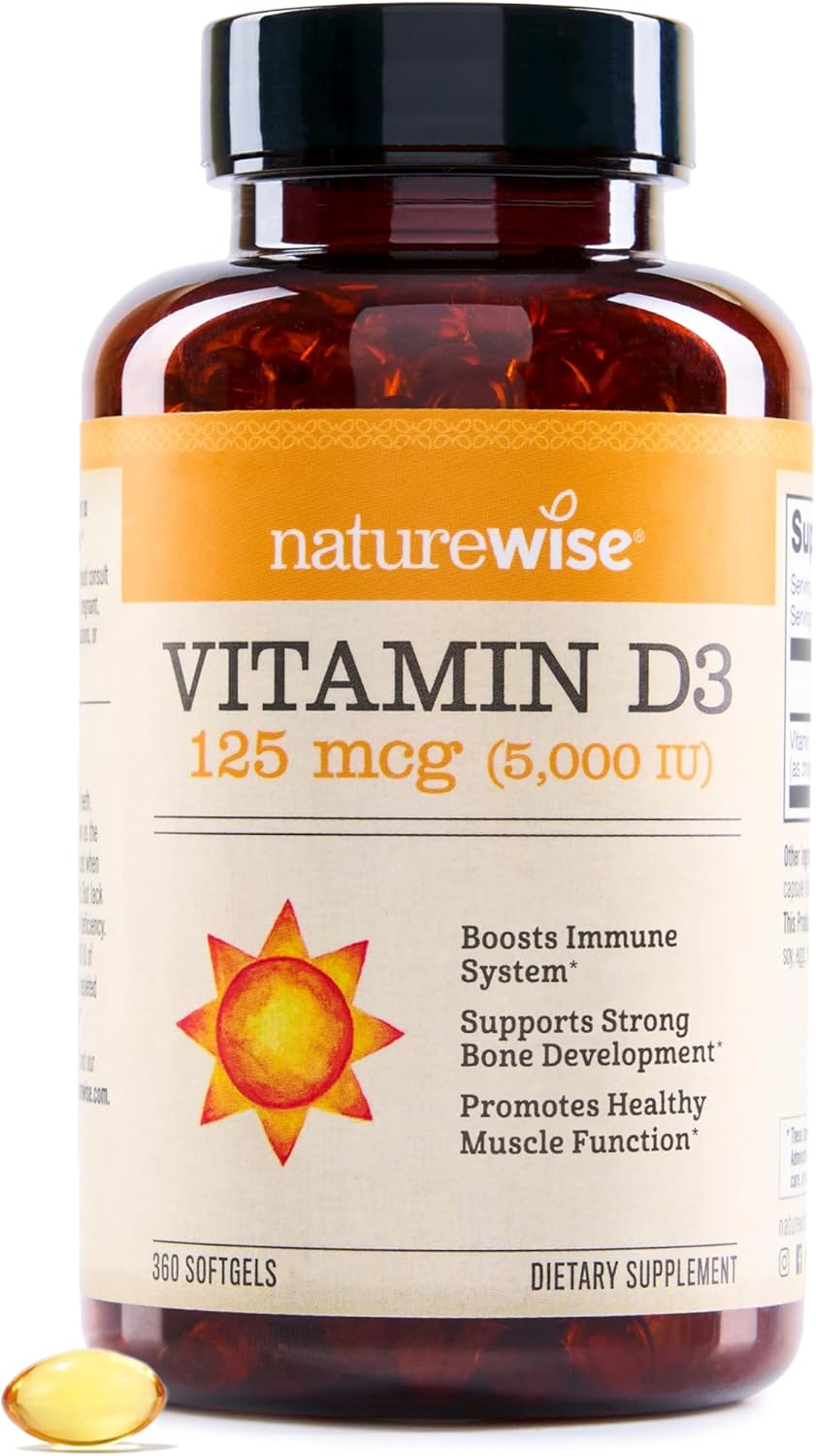 NatureWise Vitamina D3 5000iu (125 mcg) Suministro de 1 año para el...