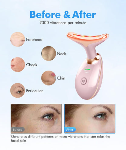 SDKWDH Terapia de Luz Roja para Cara y Cuello, Herramienta de Masaj...