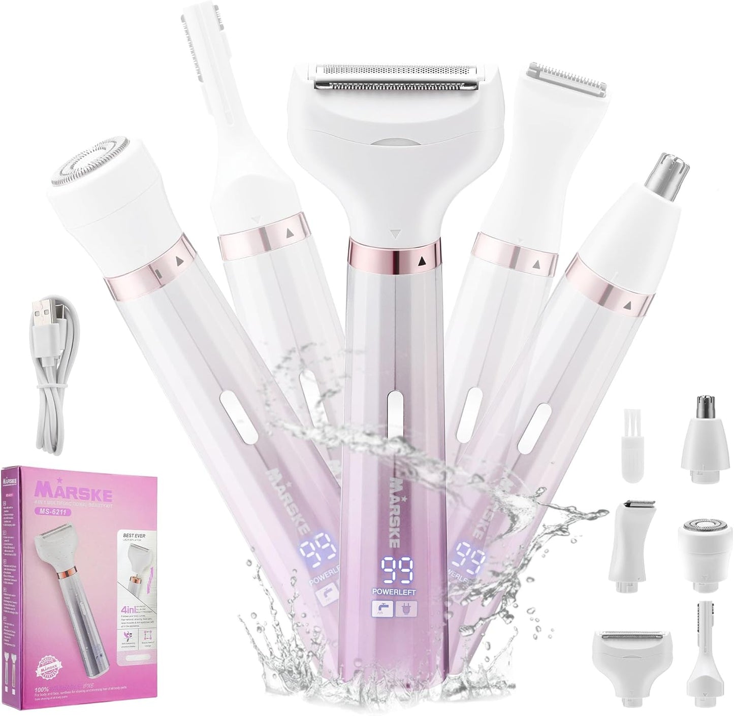 Maquinillas de afeitar eléctricas para mujer, recortadora de bikini...