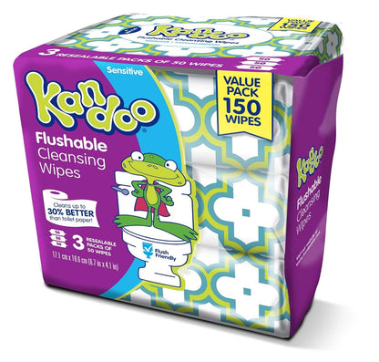 Kandoo Toallitas desechables sensibles, 50 hojas, 3 unidades