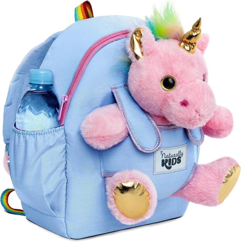 Naturally KIDS Mochila para niños pequeños con juguete de unicornio...