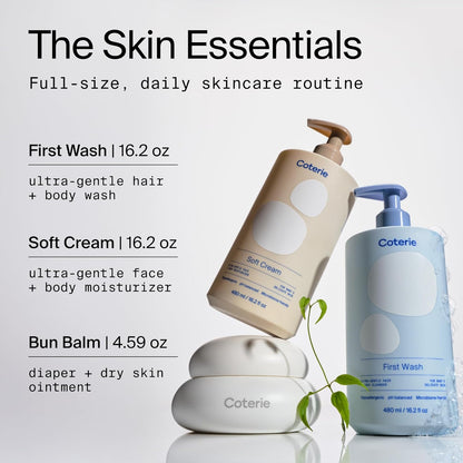 Coterie Skincare Essentials Set | Pañales para recién nacidos (93 u...