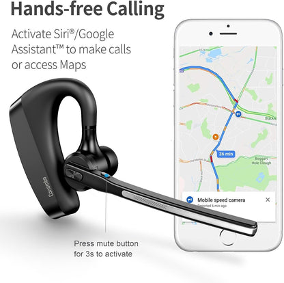 Conambo Auriculares Bluetooth 5.2 con CVC8.0 Dual Mic Cancelación de Ruido Auricular Bluetooth 16Hrs Talktime Auriculares Inalámbricos para Camión Conductor iPhone Android Teléfonos Celulares