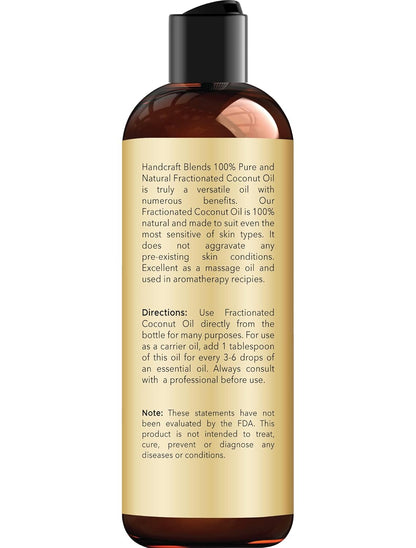 Handcraft Blends Aceite de coco fraccionado, 8 onzas líquidas, 100%...